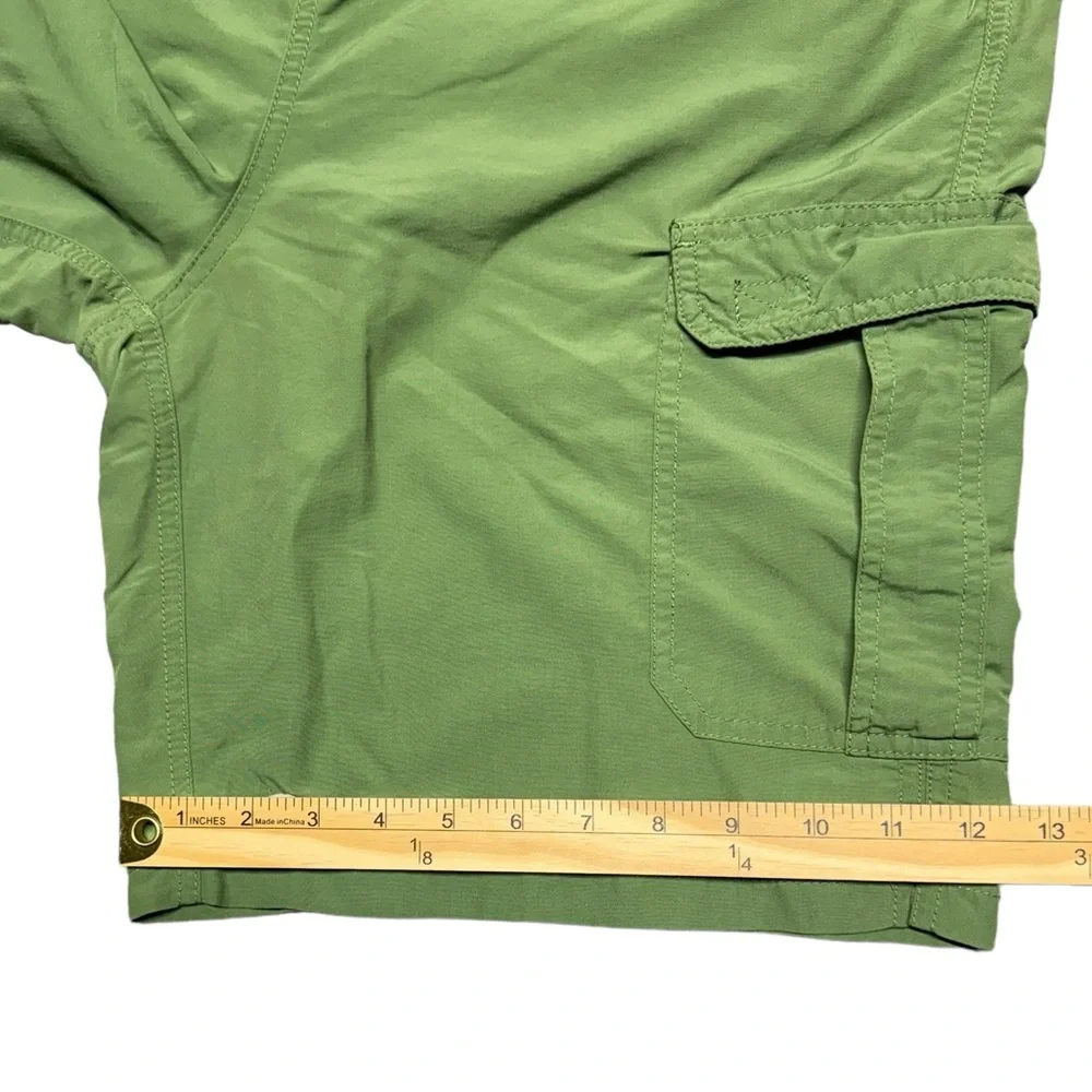 L.L.‎ Bean Suplex Nylon Cargo Swim Trunks Mens Medium Elastic Waist Green Beach - Picture 11 of 16